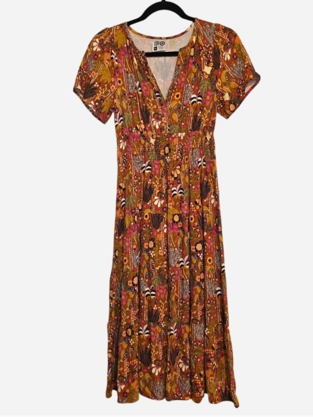Latino Hertige Month X Target Paisley Floral Maxi Dress In Brown/Rust. Sz Xxs.